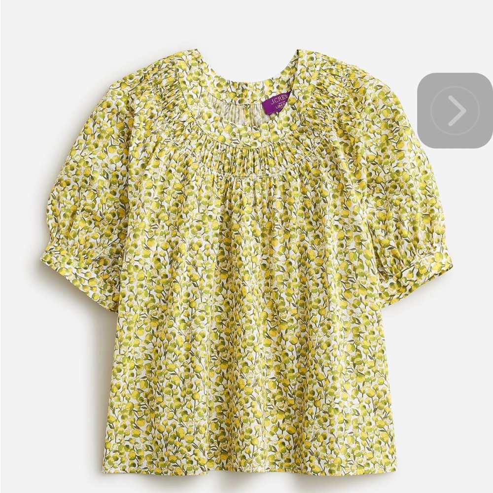 High neck puff sleeve top in Liberty